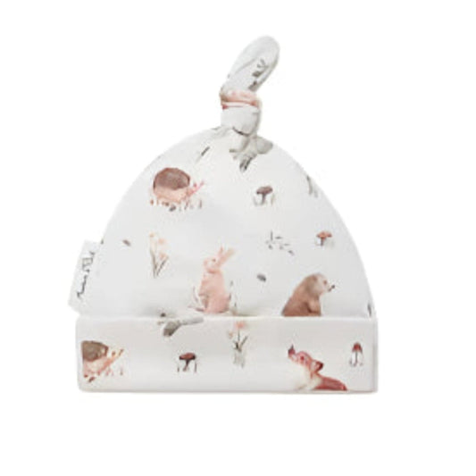 Organic Cotton Top Knot Beanie - Blankee Baby