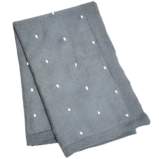 Organic Cotton Receiving Blanket - Gray Bobble Knit - Blankee Baby