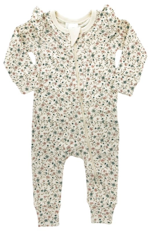 Organic Cotton Floral One-Piece Romper - Blankee Baby