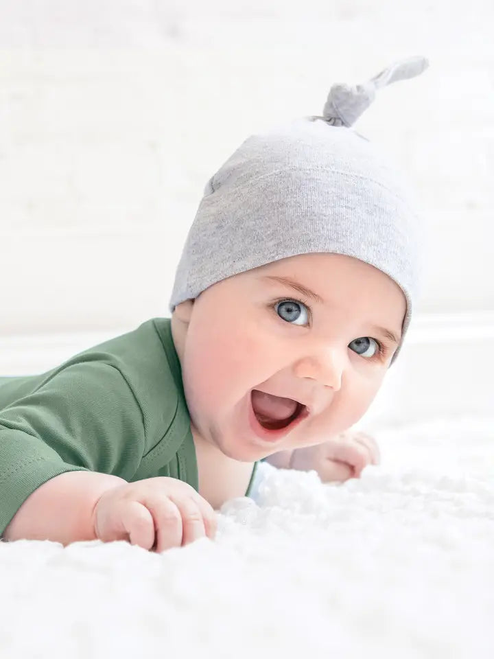 Organic Cotton Top Knot Beanie - Blankee Baby
