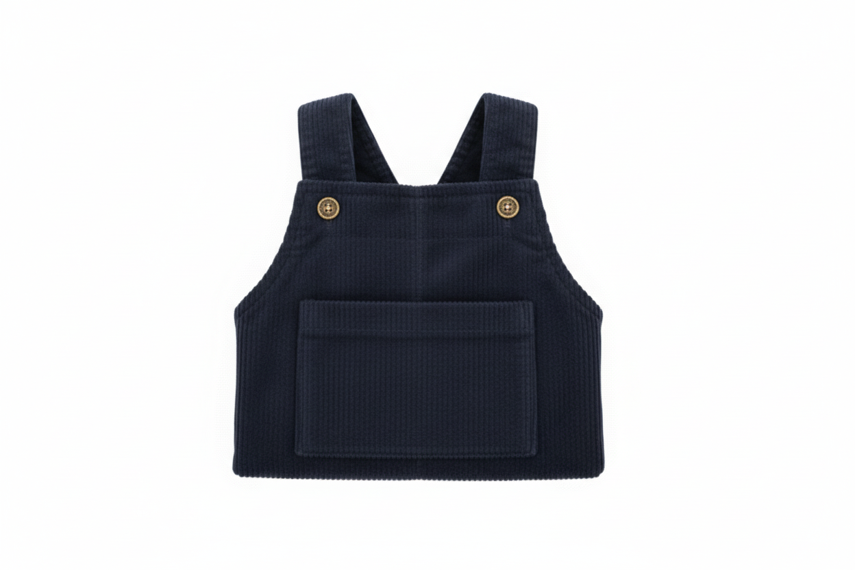 Organic Cotton Corduroy Overall - Navy Blue | Annie & Charles | Rompers & Sets