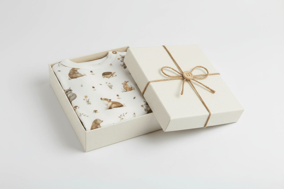 Organic Cotton Forest Friends Bodysuit - White - Blankee Baby