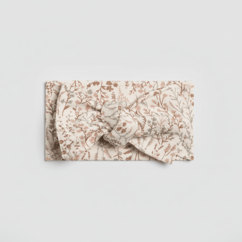 Organic Cotton Marine Floral Headwrap - Mauve | Colored Organics | Accessories