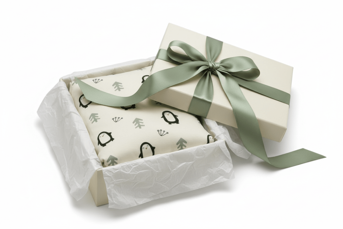 Organic Cotton Penguin Bath Robe - Natural White - Blankee Baby