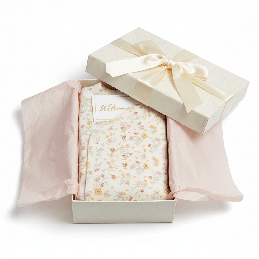 Organic Cotton Indy Bianca Floral Kimono Gown | Blankee Baby