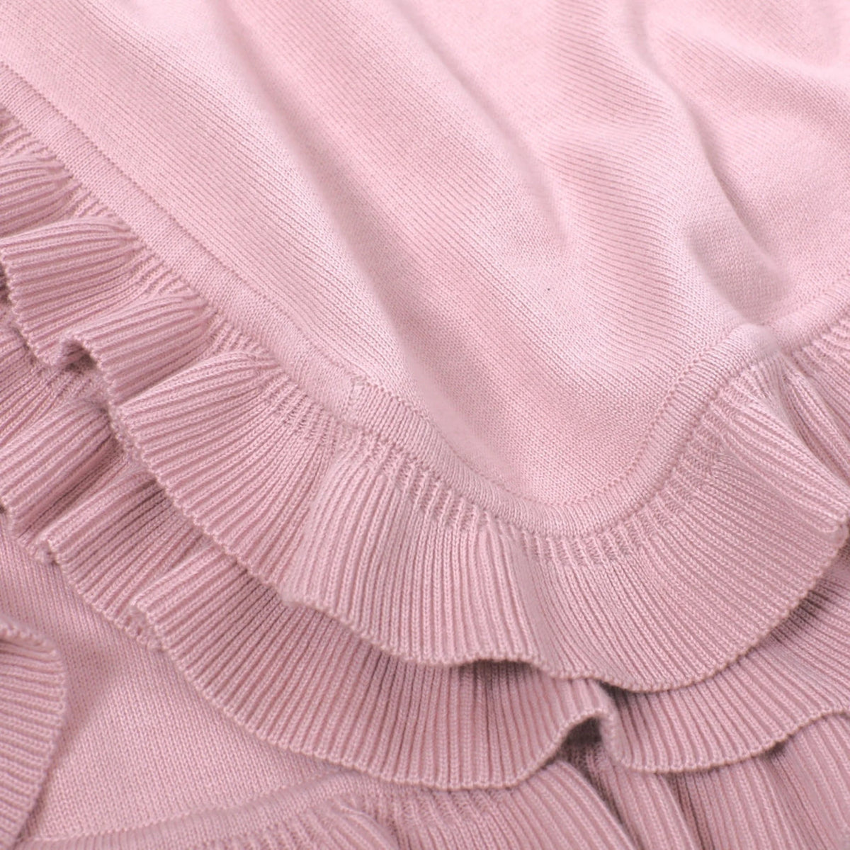 Organic Cotton Milan Ruffle Receiving Blanket - Pink - Blankee Baby
