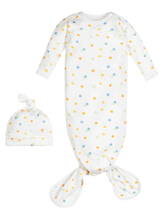 Organic Cotton Newborn Gown & Beanie Set - Blankee Baby