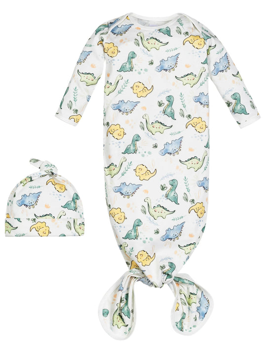 Organic Cotton Newborn Gown & Beanie Set - Blankee Baby