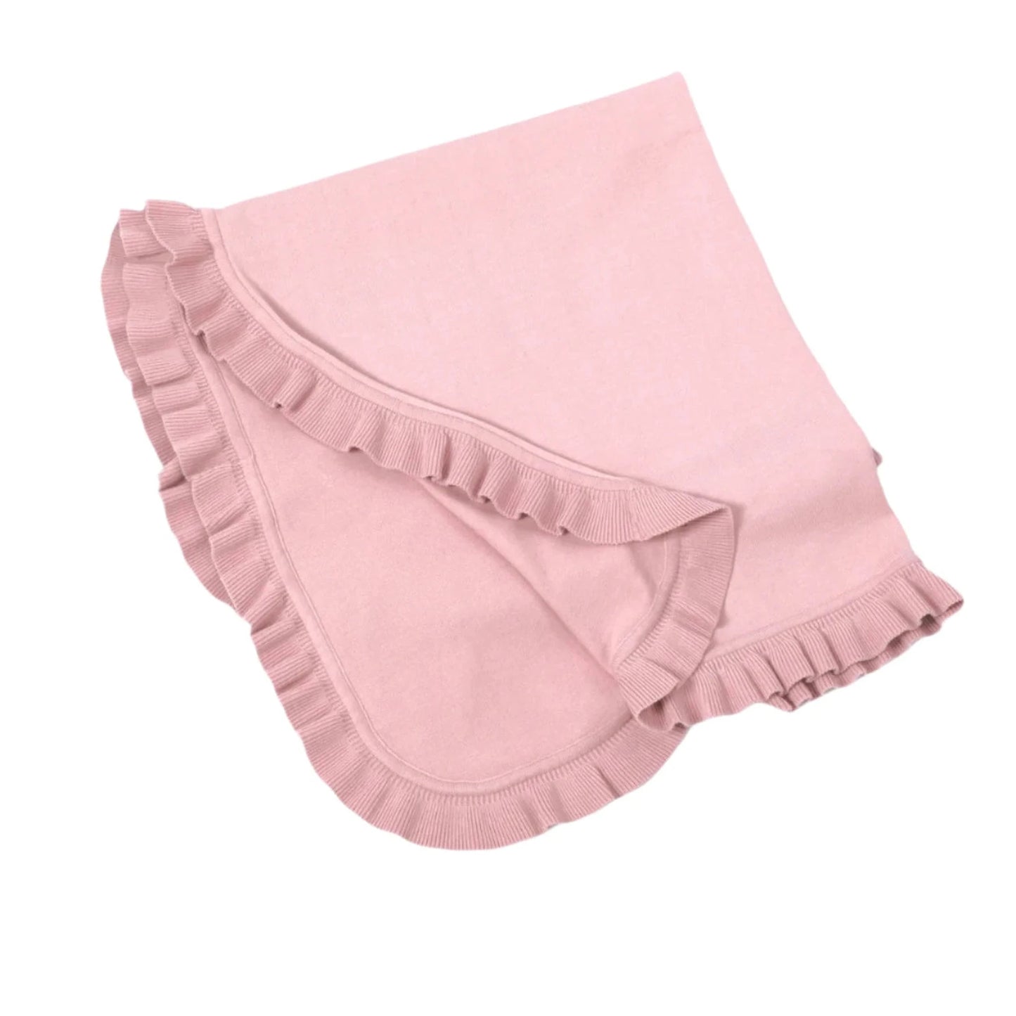 Organic Cotton Receiving Blanket - Pink Ruffle - Blankee Baby
