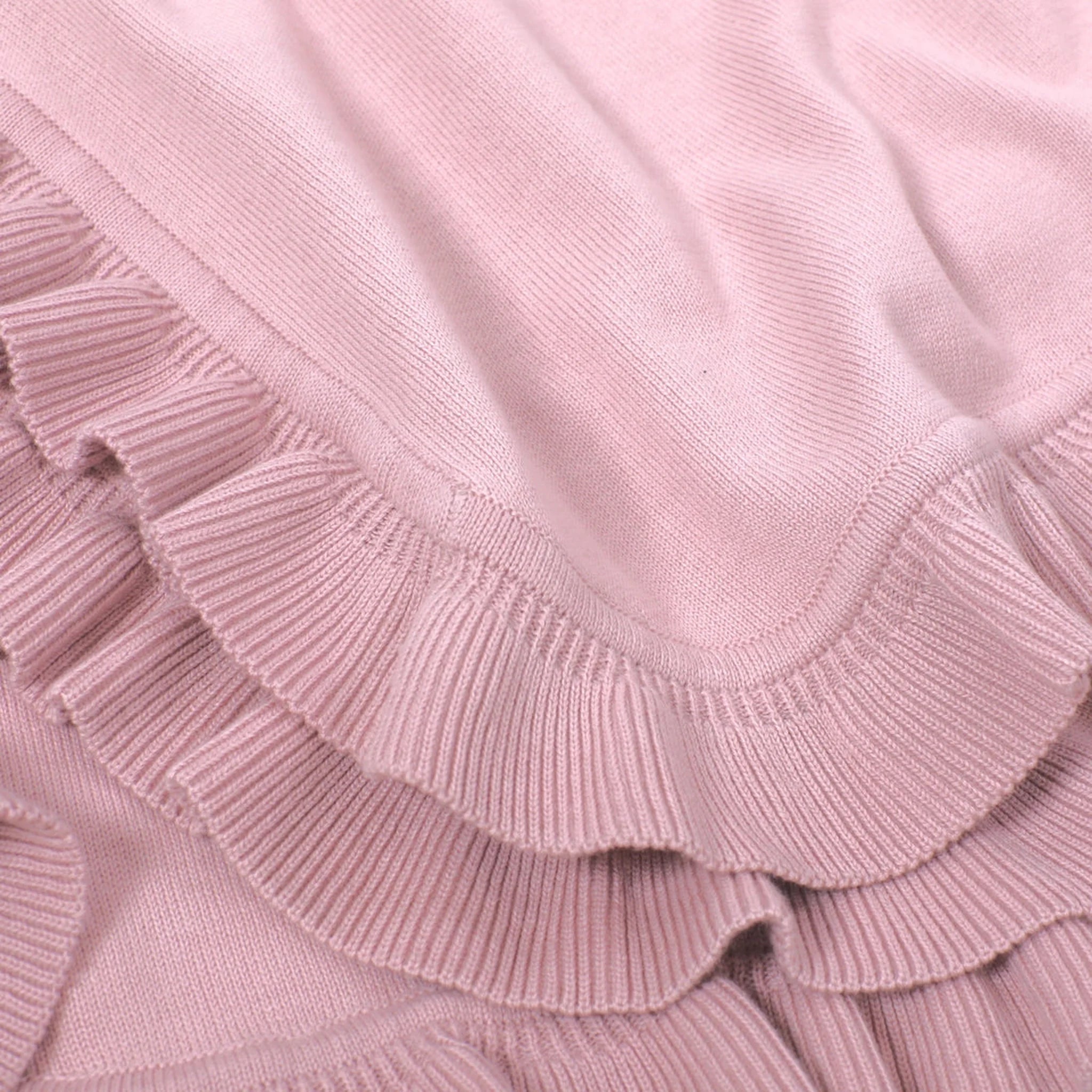Organic Cotton Receiving Blanket - Pink Ruffle - Blankee Baby