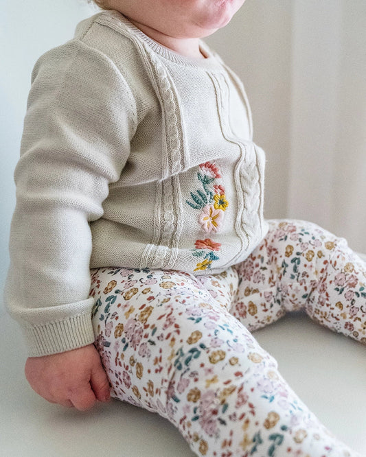 Organic Cotton Cable Knit Sweater - Blankee Baby