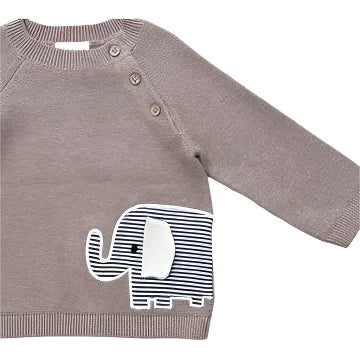 Organic Cotton Elephant Sweater - Blankee Baby
