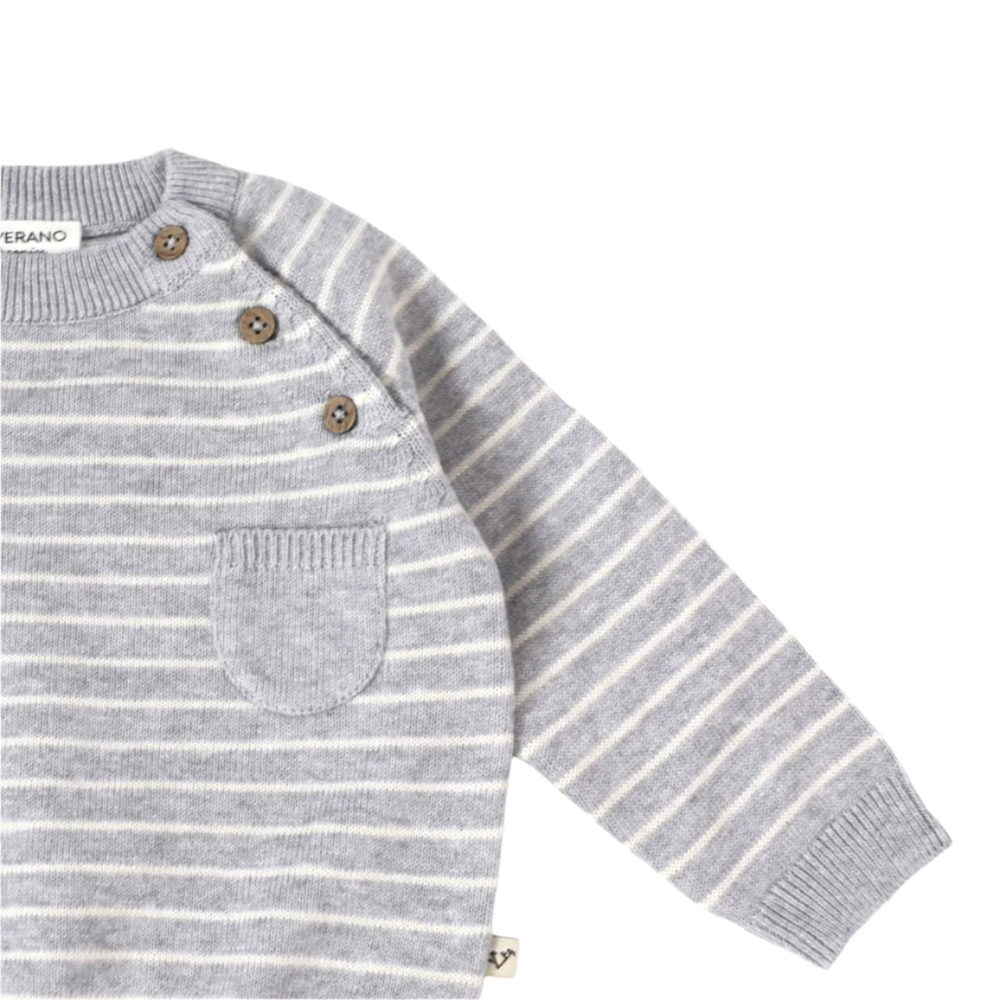 Organic Cotton Striped Pocket Sweater - Blankee Baby