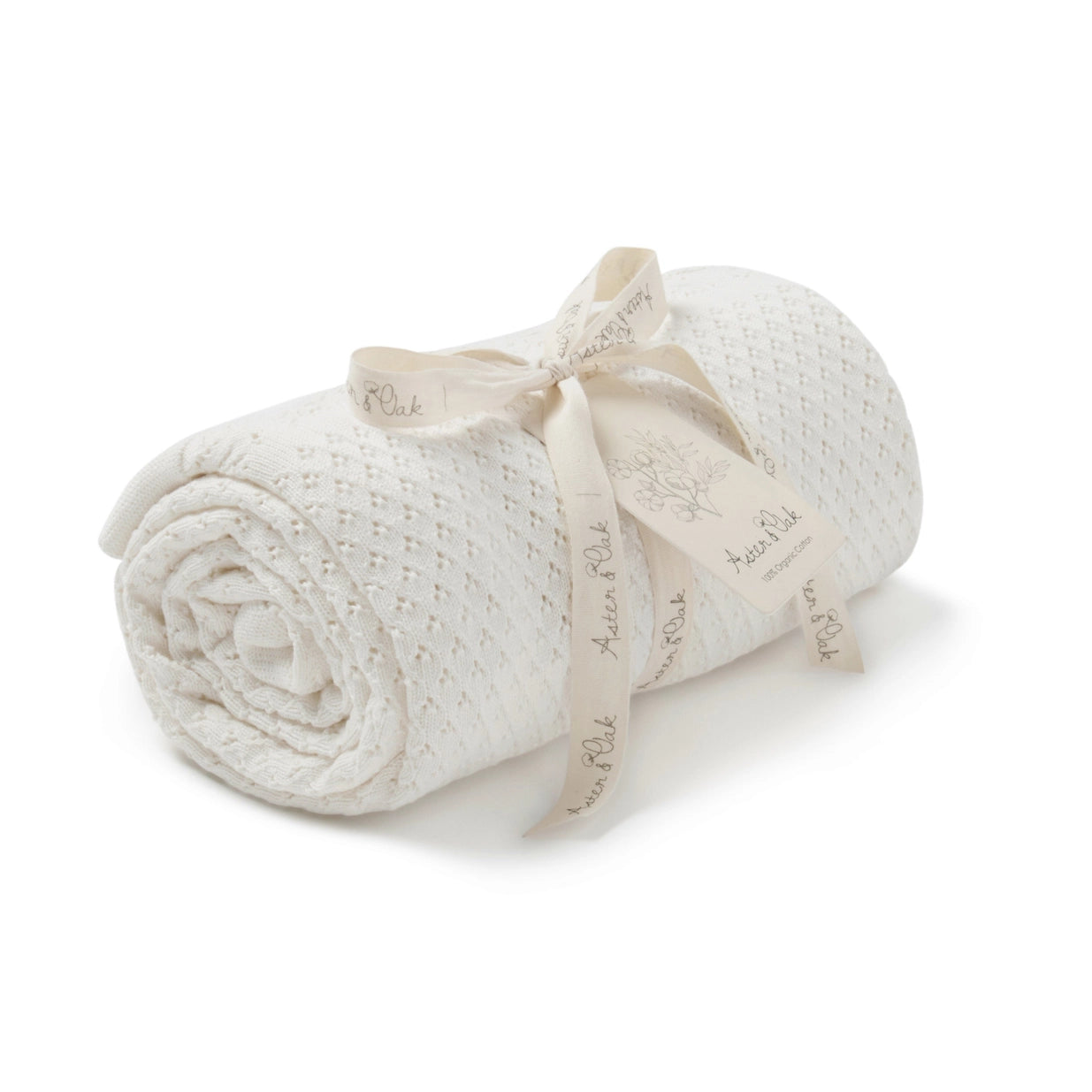 Organic Cotton Receiving Blanket - Cream - Blankee Baby