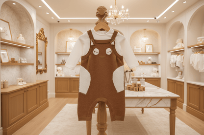 Organic Cotton 2-piece Owl Overall Set - Cinnamon | Blankee Baby