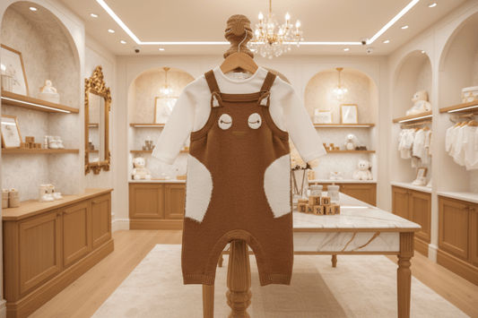 Organic Cotton 2 - piece Owl Overall Set - Cinnamon - Blankee Baby