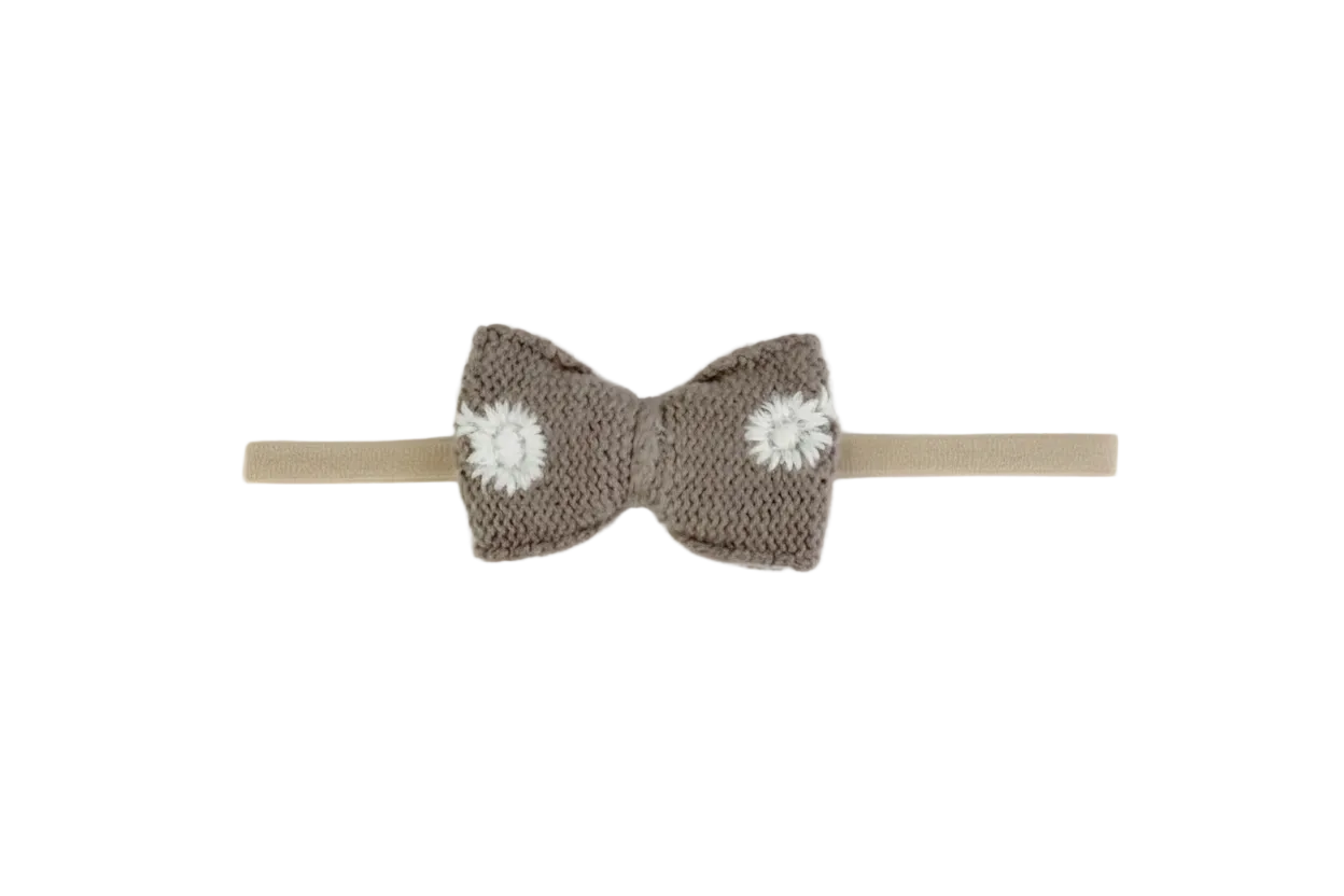 Organic Cotton Bow Headband - Cafe Latte | Viverano Organics | Accessories