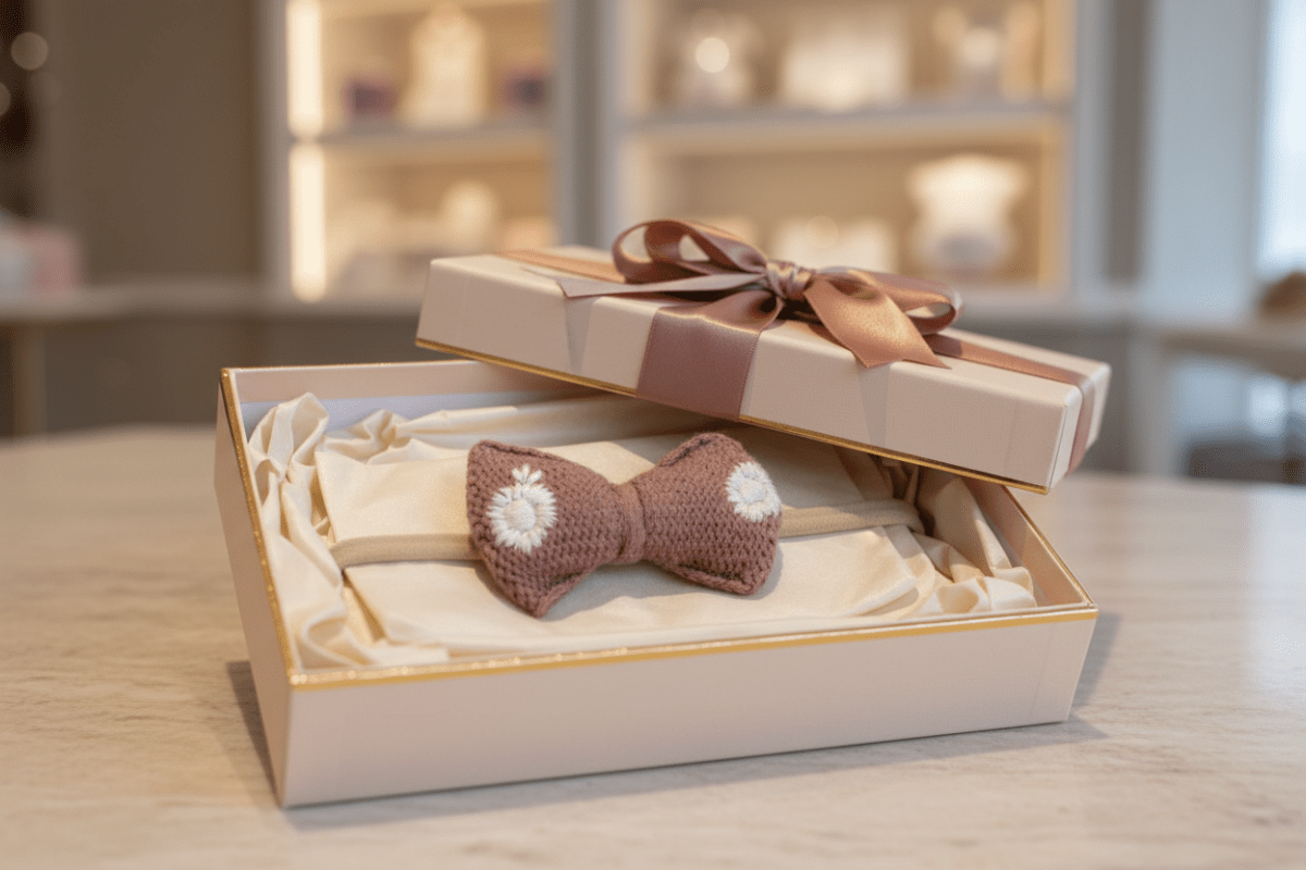 Organic Cotton Bow Headband - Apple Spice - Blankee Baby