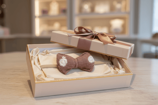 Organic Cotton Bow Headband - Apple Spice - Blankee Baby