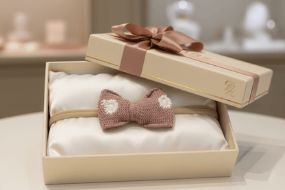 Organic Cotton Bow Headband - Vintage Rose Pink - Blankee Baby