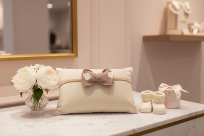 Organic Cotton Bow Headband - Vintage Rose Pink - Blankee Baby