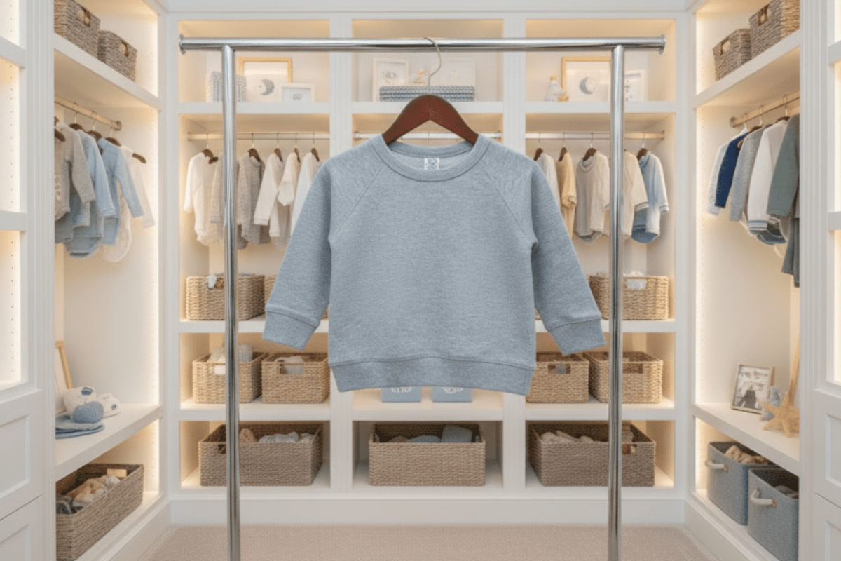 Organic Cotton Brooklyn Long Sleeve Pullover - Heather Gray | Blankee Baby