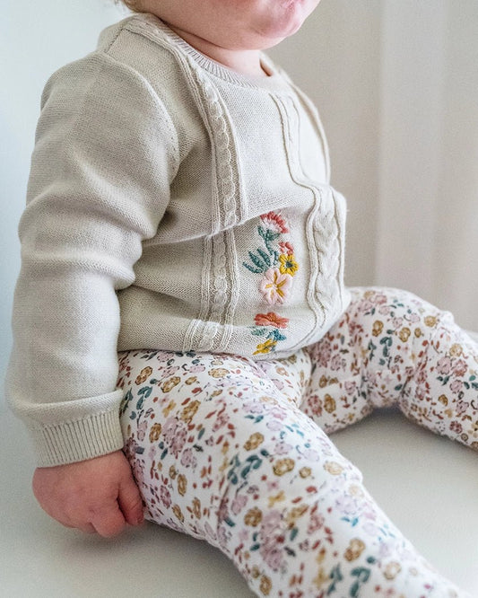 Organic Cotton Cable Knit Sweater - Blankee Baby