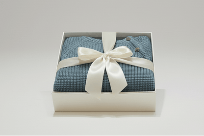 Organic Cotton Chunky Knit Sweater - Teal Blue - Blankee Baby