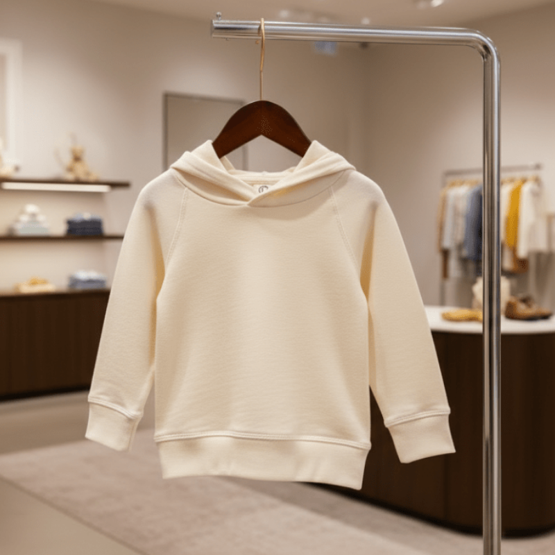 Organic Cotton Classic Hooded Pullover - Natural White | Colored Organics | Tops