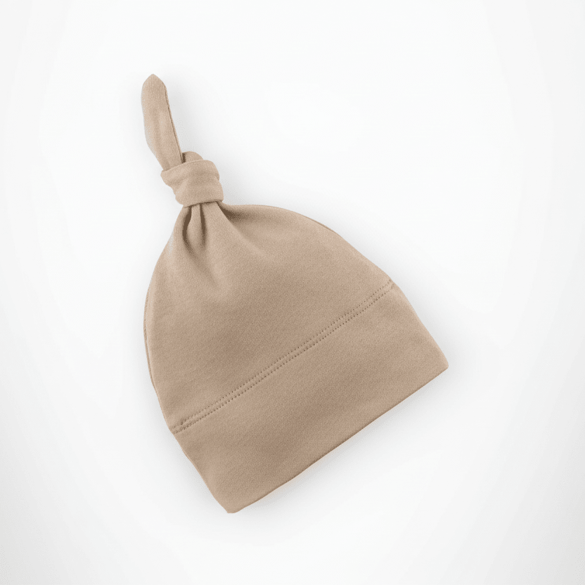 Organic Cotton Classic Knotted Baby Hat - Clay Beige | Colored Organics | Accessories