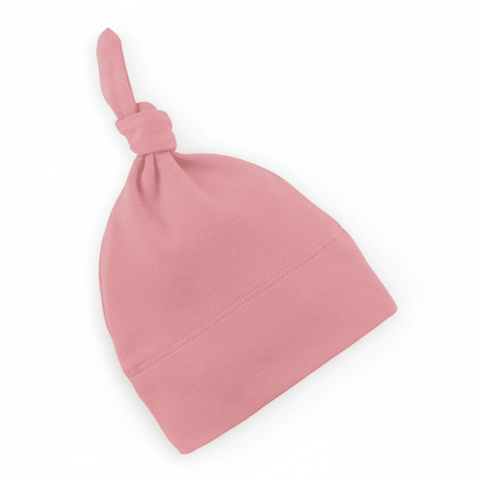 Organic Cotton Classic Knotted Baby Hat - Rose PInk | Colored Organics | Accessories