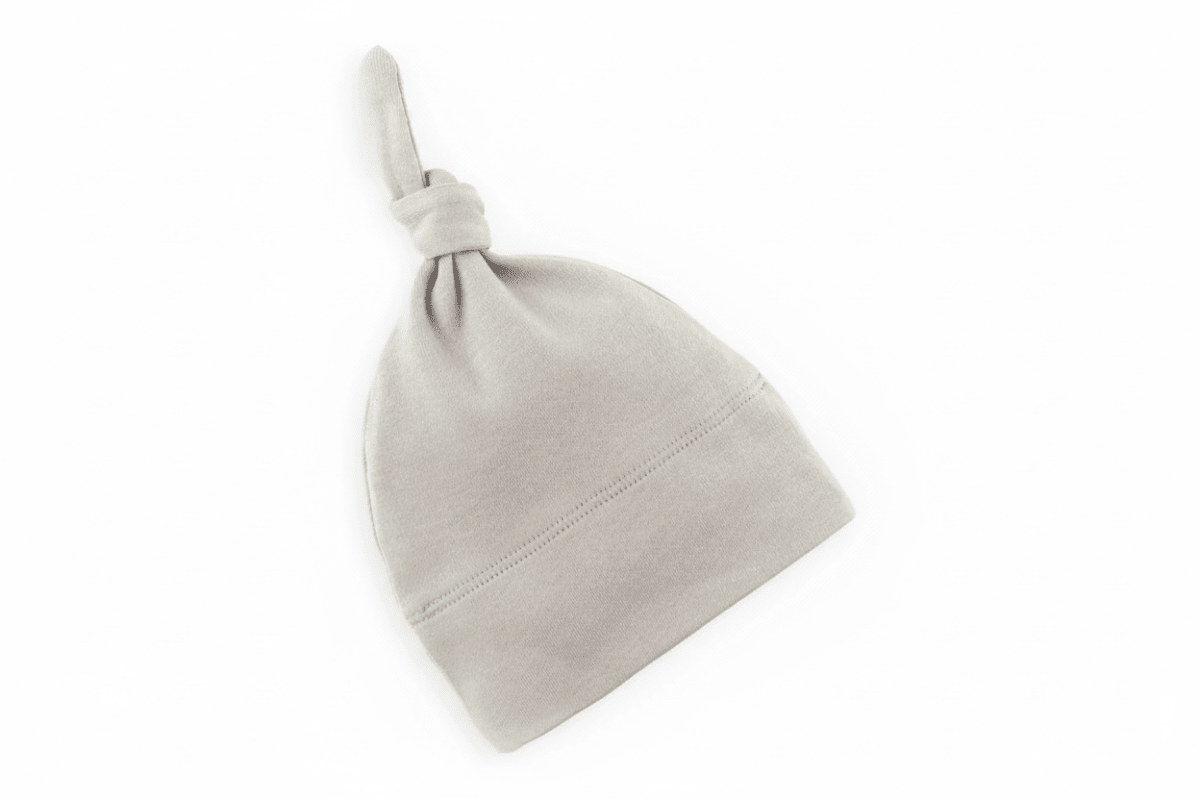 Organic Cotton Classic Knotted Baby Hat - Stone | Colored Organics | Accessories