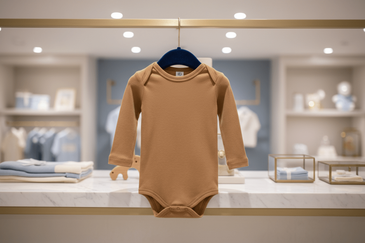 Organic Cotton Classic Long Sleeve Bodysuit - Ginger | Colored Organics | Tops