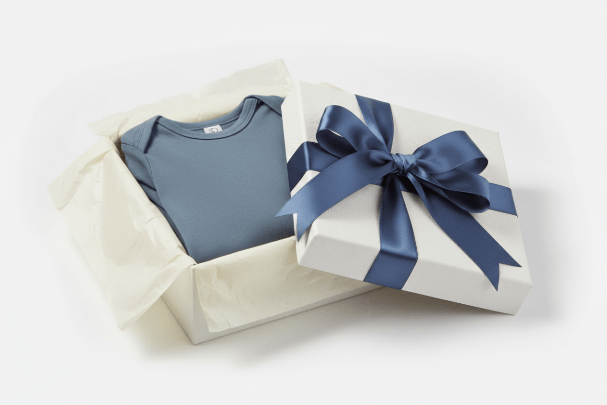 Organic Cotton Classic Long Sleeve Bodysuit - Harbor Blue | Blankee Baby