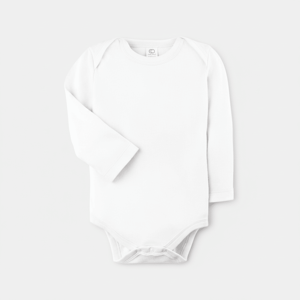 Organic Cotton Classic Long Sleeve Bodysuit - White - Blankee Baby