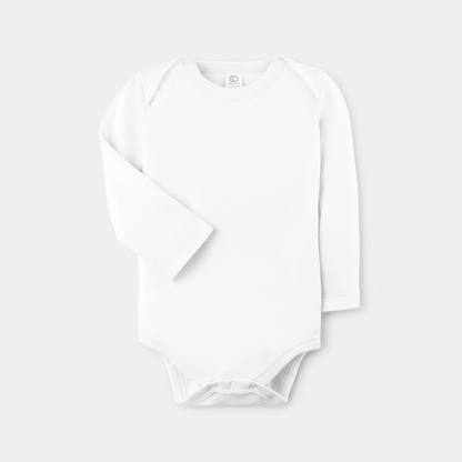 Organic Cotton Classic Long Sleeve Bodysuit - White - Blankee Baby
