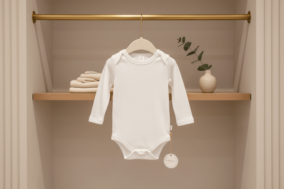 Organic Cotton Classic Long Sleeve Bodysuit - White - Blankee Baby
