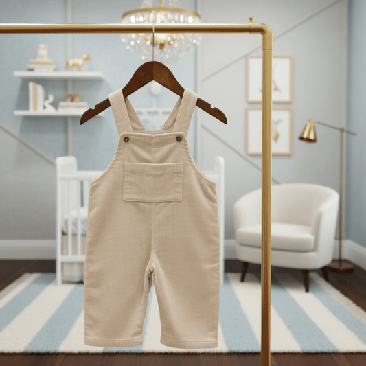 Organic Cotton Corduroy Overall - Cream | Annie & Charles | Rompers & Sets