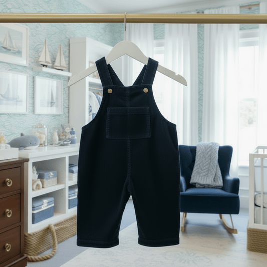 Organic Cotton Corduroy Overall - Navy Blue | Blankee Baby