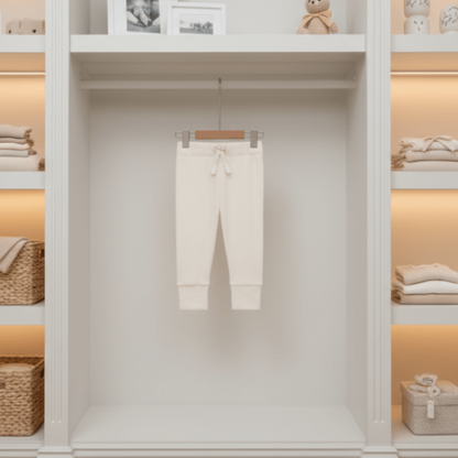 Organic Cotton Cruz Jogger Pant - Natural White | Blankee Baby