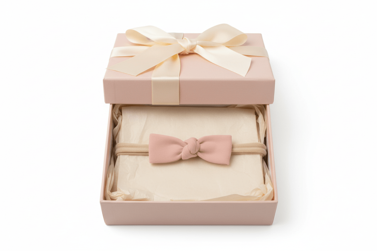 Organic Cotton Dainty Bow Headband - Blush Pink | Blankee Baby