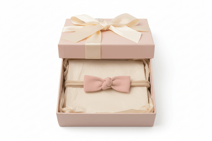 Organic Cotton Dainty Bow Headband - Blush Pink | Blankee Baby