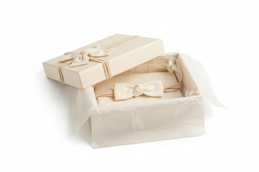 Organic Cotton Dainty Bow Headband - Natural White | Colored Organics | Accessories