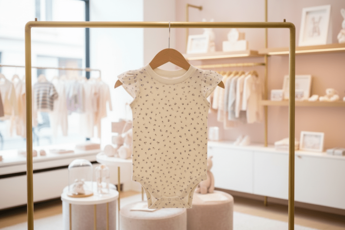 Organic Cotton Minnie Floral Bodysuit - Natural White | Colored Organics | Tops