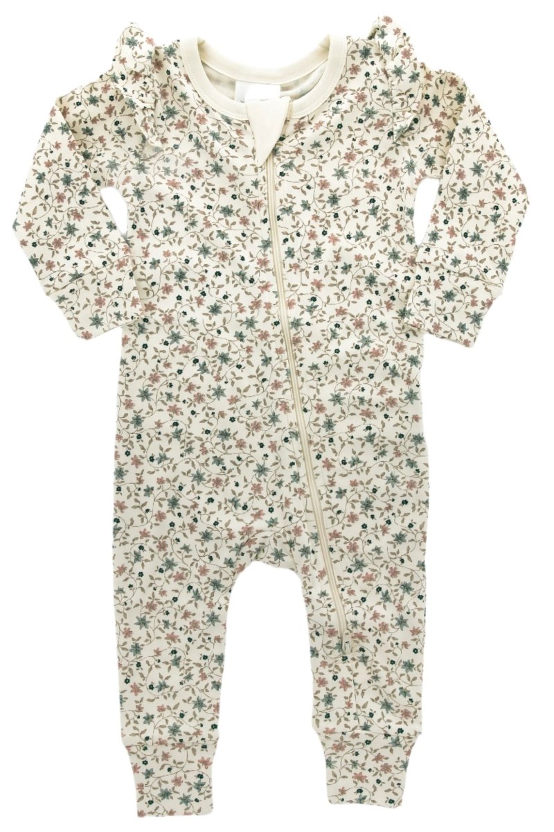 Organic Cotton Floral One - Piece Romper - Blankee Baby