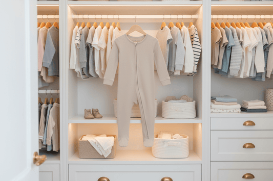 Organic Cotton Footie Pajama - Clay Beige | Blankee Baby