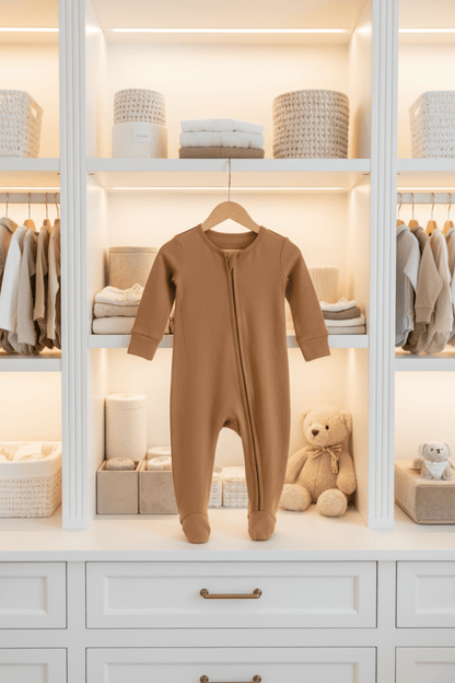 Organic Cotton Footie Pajama - Ginger | Blankee Baby