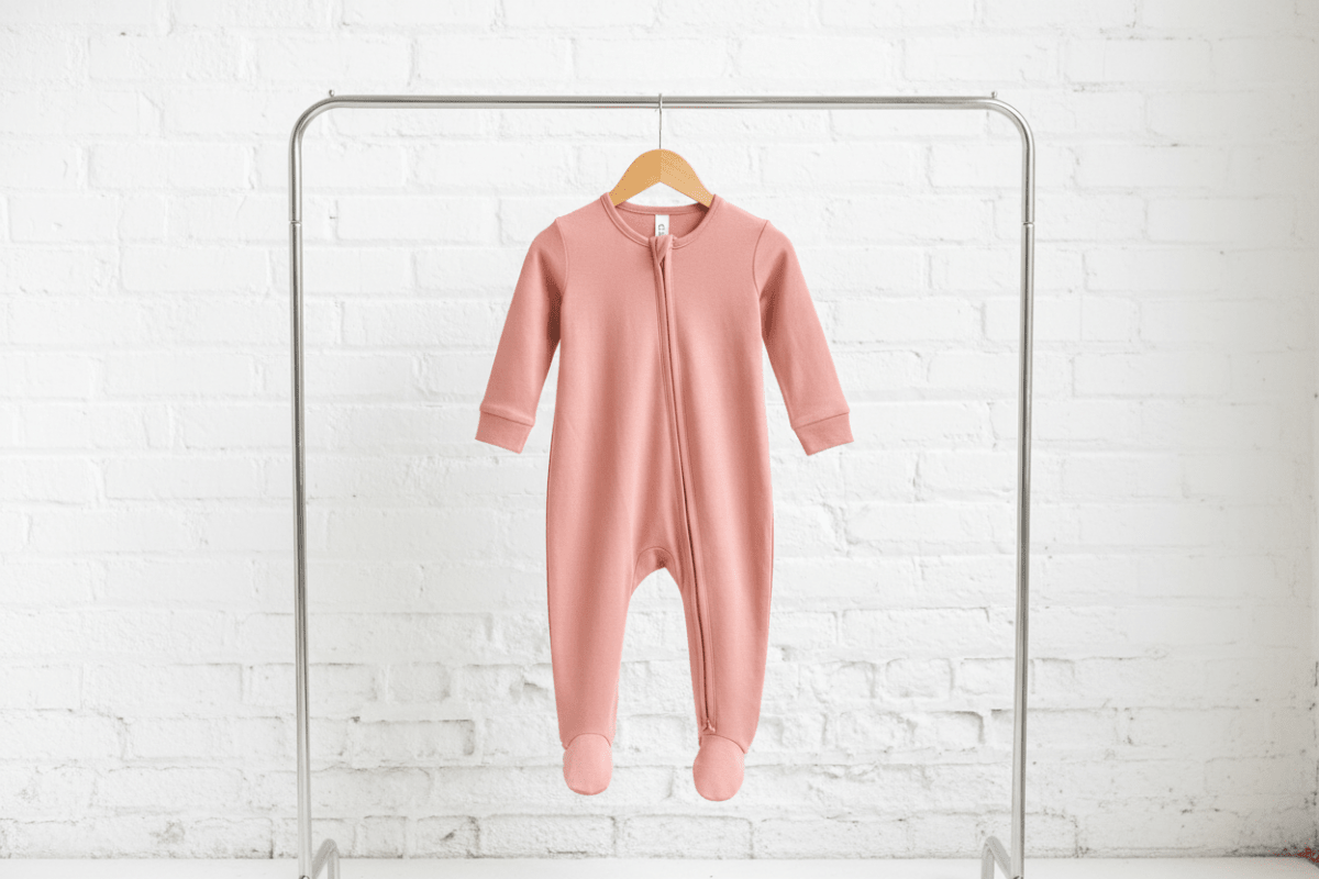 Organic Cotton Footie Pajama - Rose Pink | Colored Organics | Sleepwear