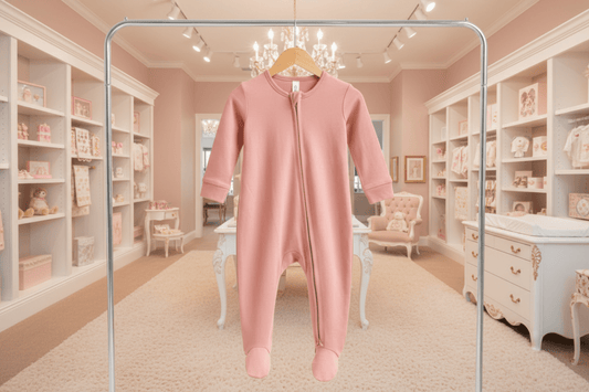 Organic Cotton Footie Pajama - Rose Pink | Colored Organics | Sleepwear