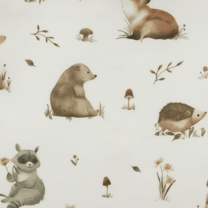 Organic Cotton Forest Friends Bodysuit - White - Blankee Baby